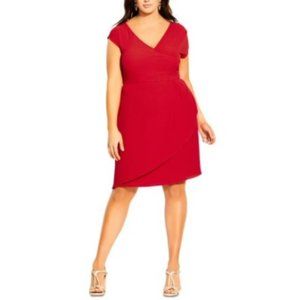 City Chic Trendy Plus Faux-Wrap Dress Mult Sizes